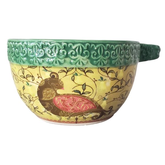 Partridge Bird Floral Pattern Serving Dip Bowl & Spreader -Jo-Anne 2013 Boxed - Picture 3 of 13